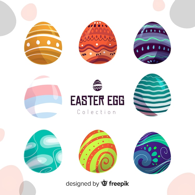 Free Vector easter day egg collection