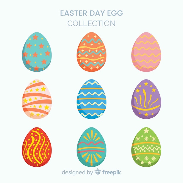 Free Vector easter day egg collection