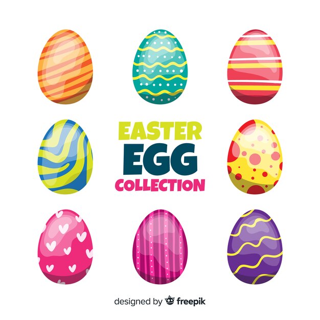 Free Vector easter day egg collection