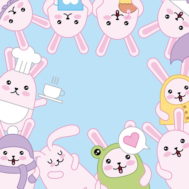 Easter day kawaii background