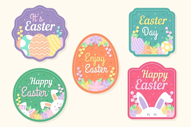 Easter day label collection design