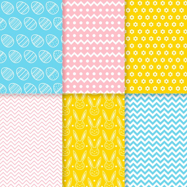 Easter day pattern collection in flat design