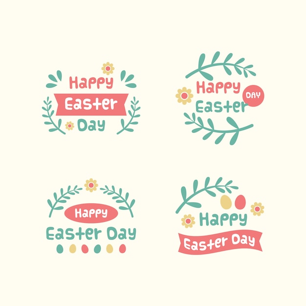 Easter day set of badges collection