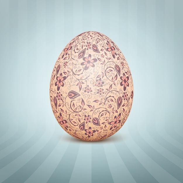 Free Vector the easter egg with a floral pattern ornament