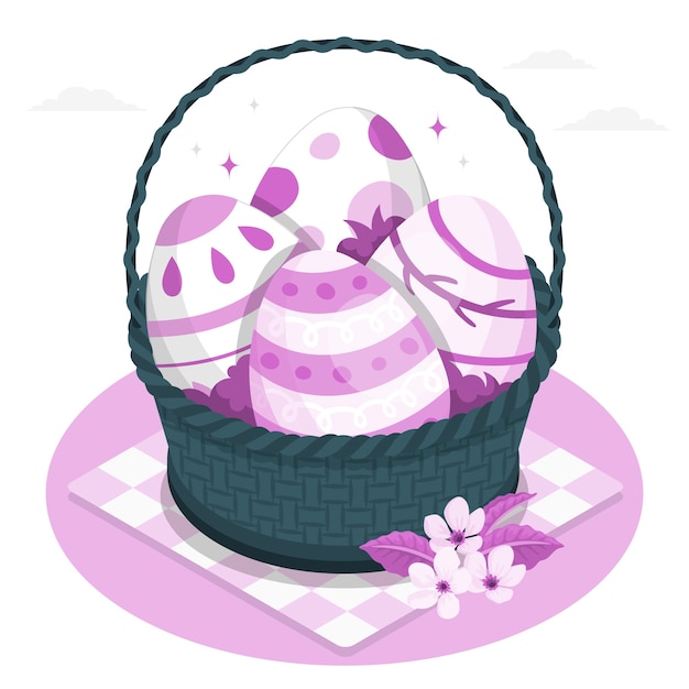 Free Vector easter eggs concept illustration