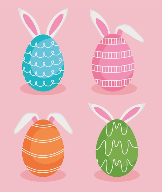 Free Vector easter eggs set