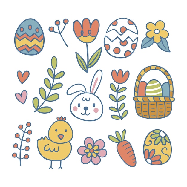 Free Vector easter element collection