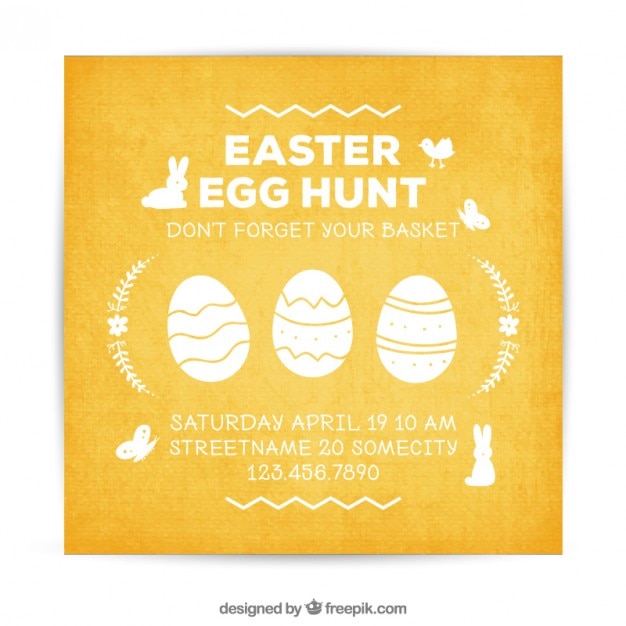 Free Vector easter invitation card 