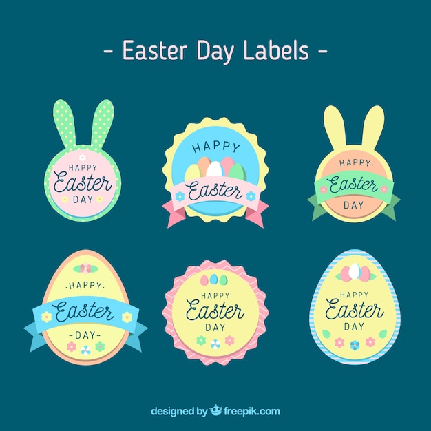 Easter label collection of six