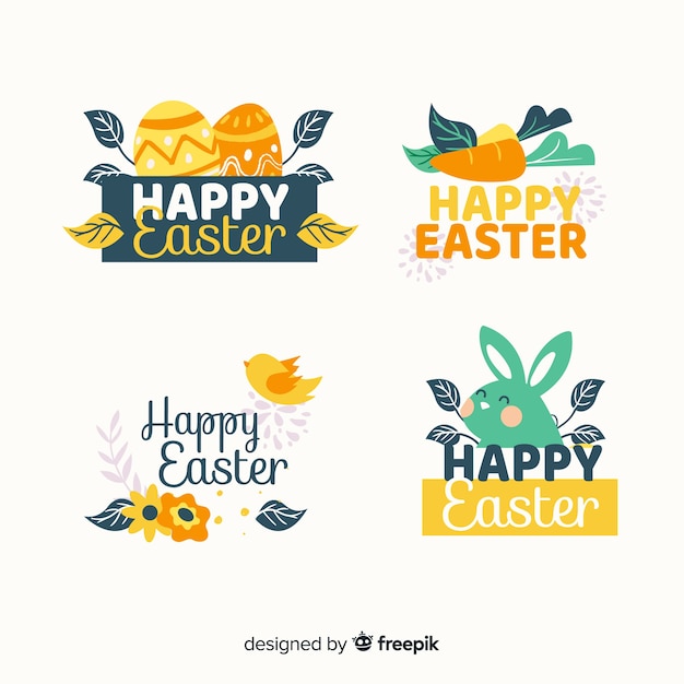 Free vector easter label collection