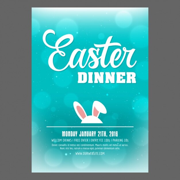 Free Vector easter party poster design