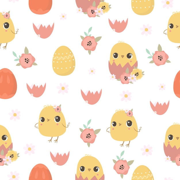 Easter pattern with chickens