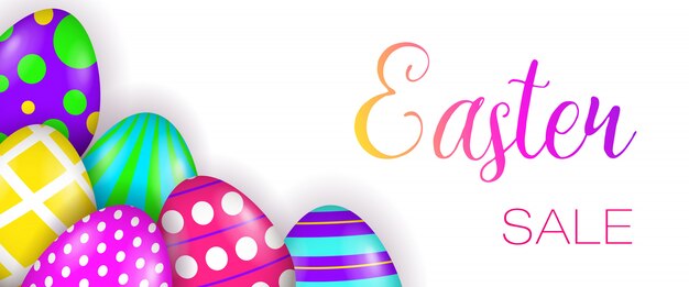 Easter Sale lettering and painted eggs