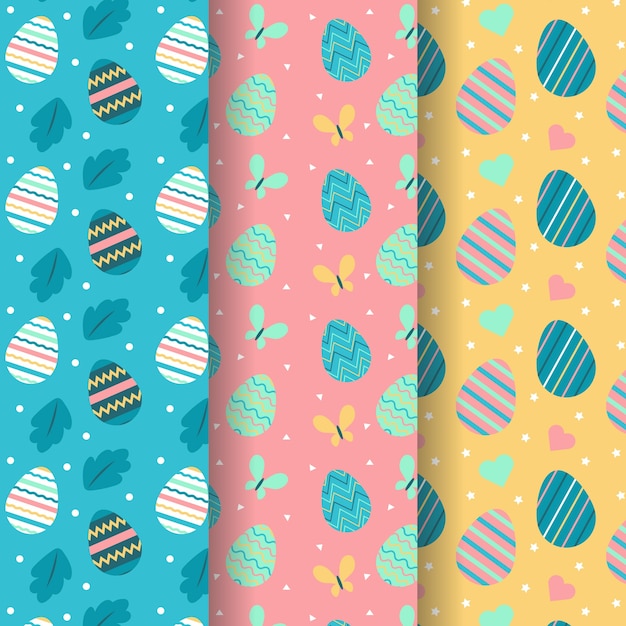 Free vector easter seamless pattern hand drawn with colourful eggs