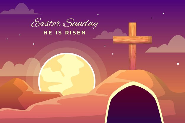 Easter sunday illustration with crosses