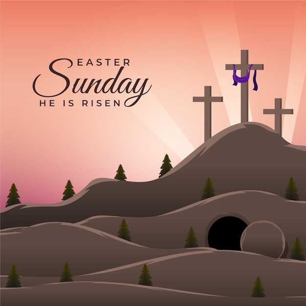 Free Vector easter sunday illustration