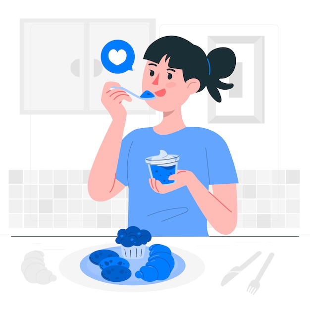 Free Vector eating dessert concept illustration