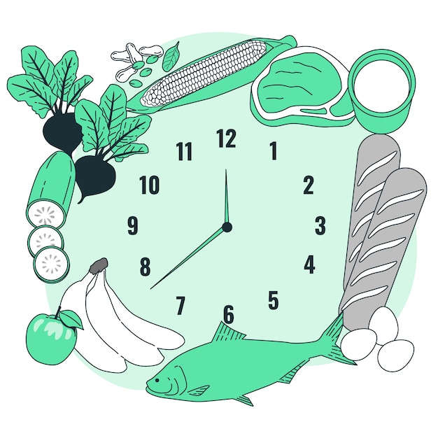 Free Vector eating time concept illustration