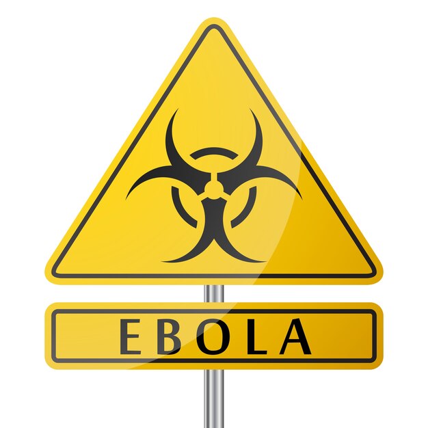 Ebola disease Danger Yellow Sign