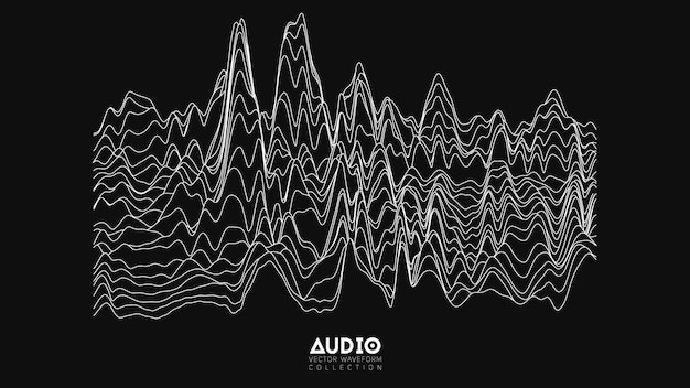 echo audio wavefrom spectrum. Abstract music waves oscillation graph