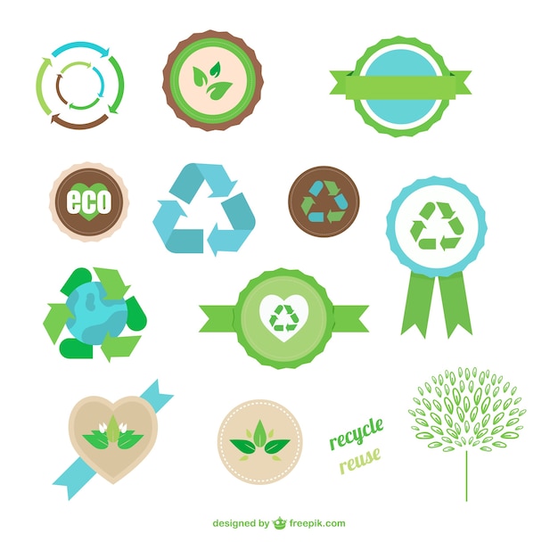 Free vector eco badges