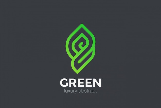 Eco Bio Green Abstract  Logo  icon. Linear style