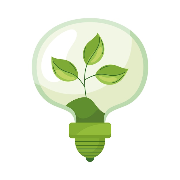 Free Vector eco bulb with plant