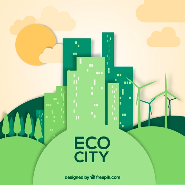 Free vector eco city