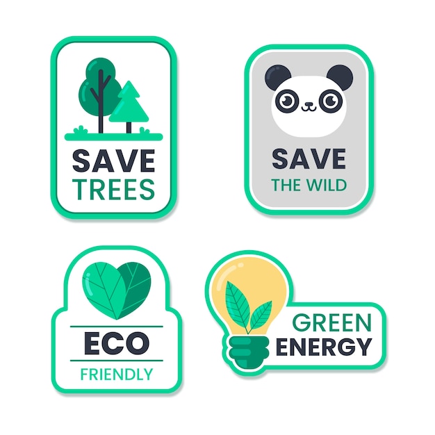 Free vector eco design badge set