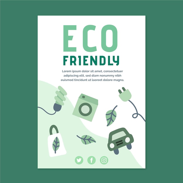 Free Vector eco friendly poster template