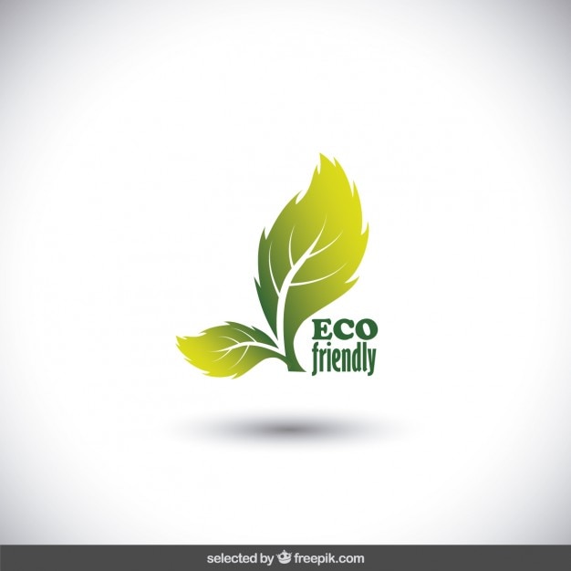 Free vector eco logo made with two leaves