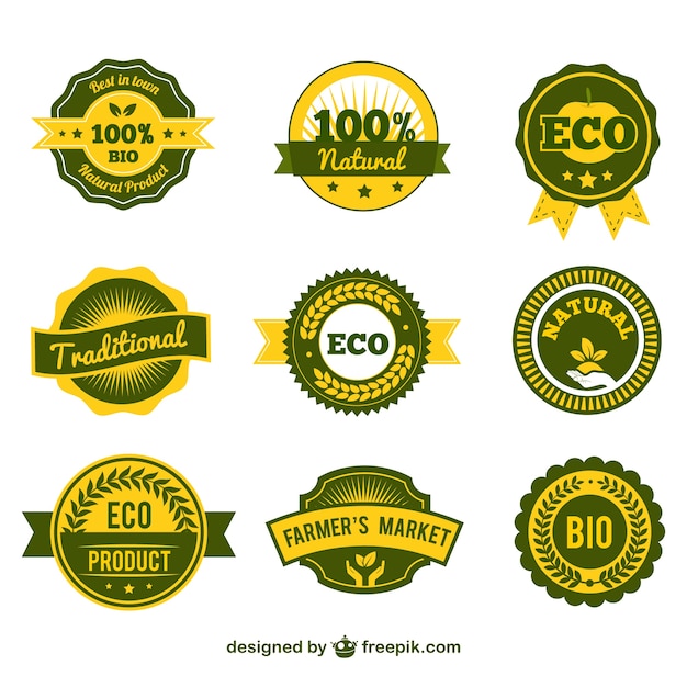 Free Vector eco products labels