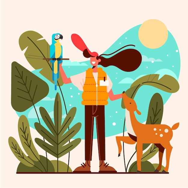 Free Vector eco tourism concept illustrated