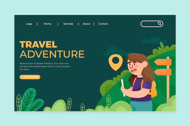 Eco tourism landing page template