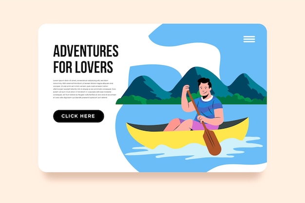 Free Vector eco tourism landing page template