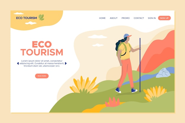 Eco tourism landing page template