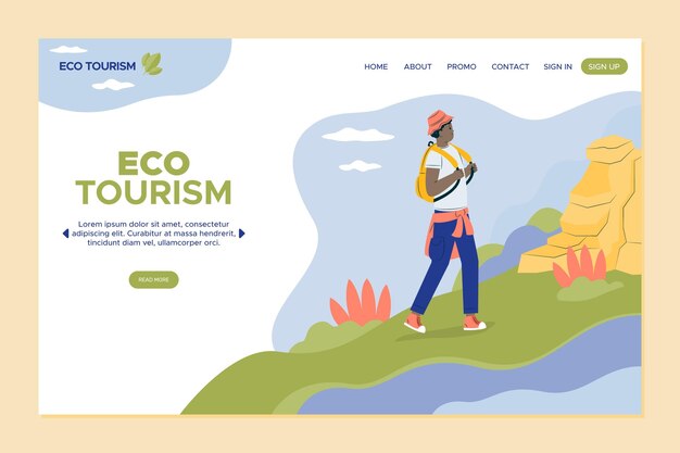 Eco tourism landing page template