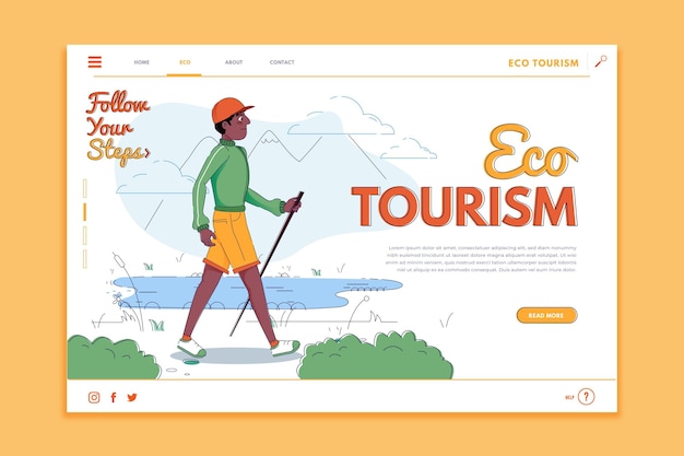 Eco tourism landing page template