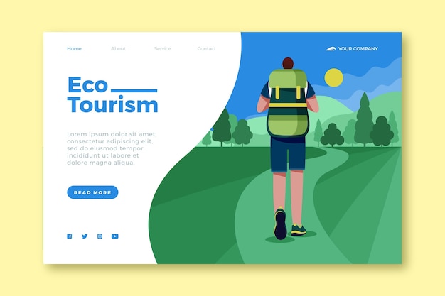 Eco tourism landing page template