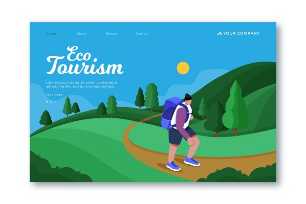 Eco tourism landing page template