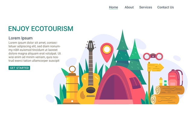 Eco tourism landing page template