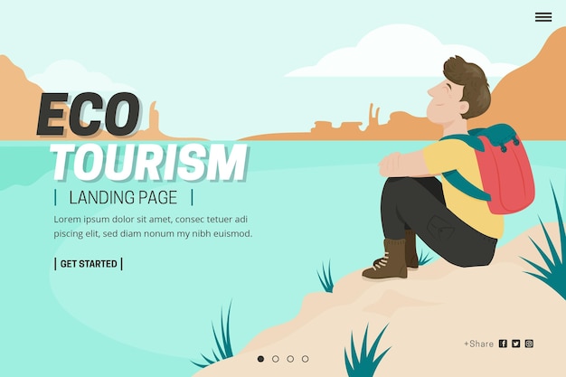 Eco tourism landing page template