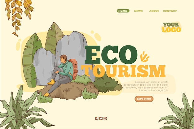 Eco tourism landing page template