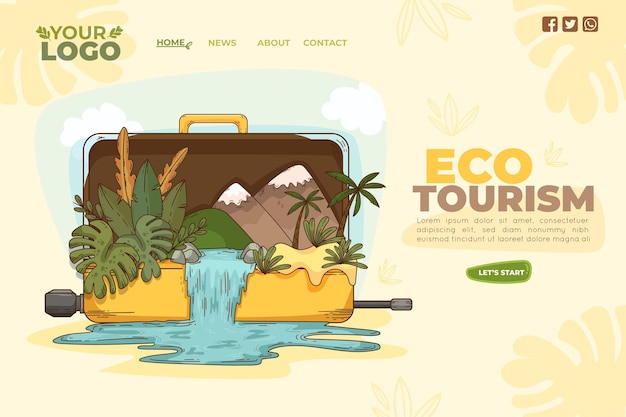 Eco tourism landing page template