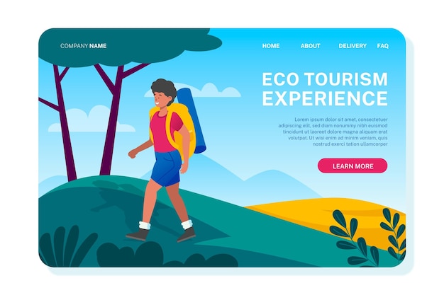 Free Vector eco tourism landing page