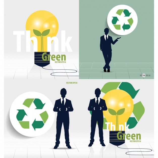 Free Vector ecological business collection