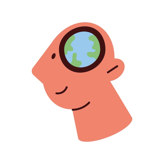 Free Vector ecologist man thinking in earth