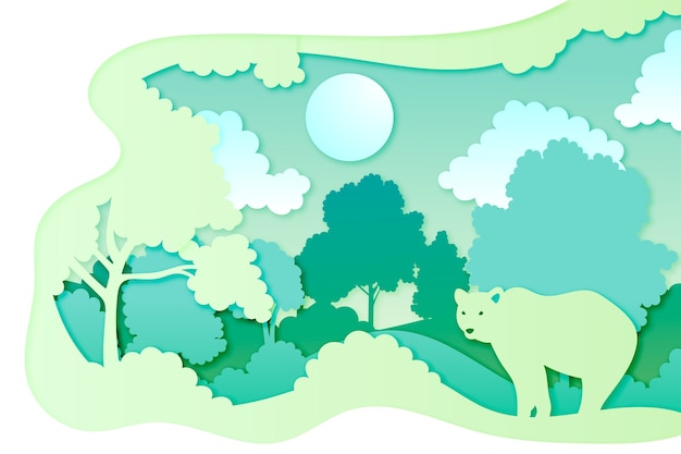 Free Vector ecology concept in paper style