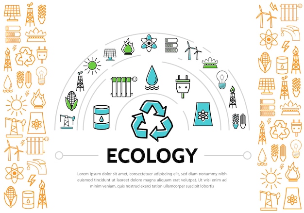 Free Vector ecology and energy template