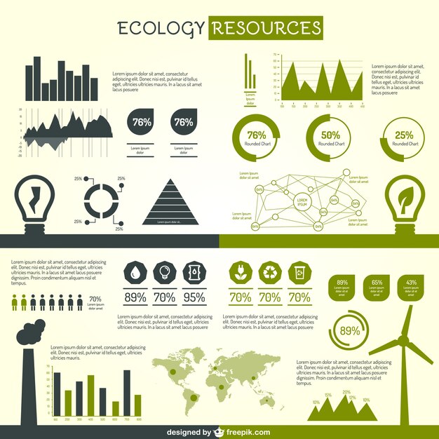 Ecology graphic elements for infography 